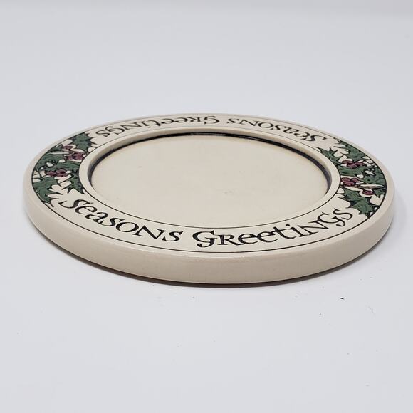 Seasons Greetings Holly Candle Plate By Michael Macone Spooner Creek Designs - Picture 7 of 7